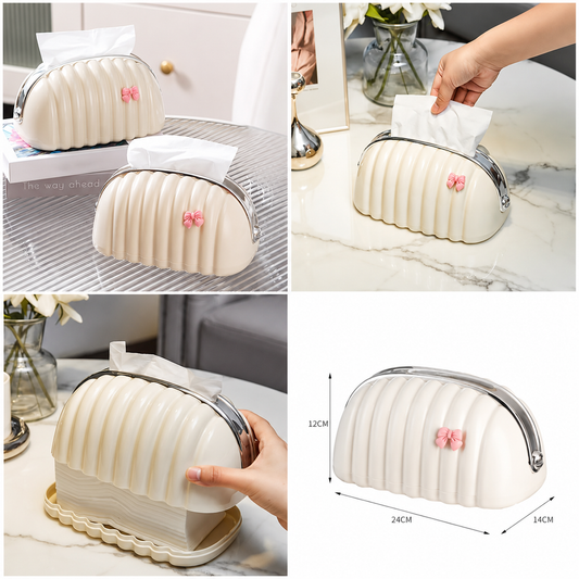 Decorative Shell Tissue Box Case Elegant And Modern Napkin Holder Stylish Daily Use Home And Office Accessory