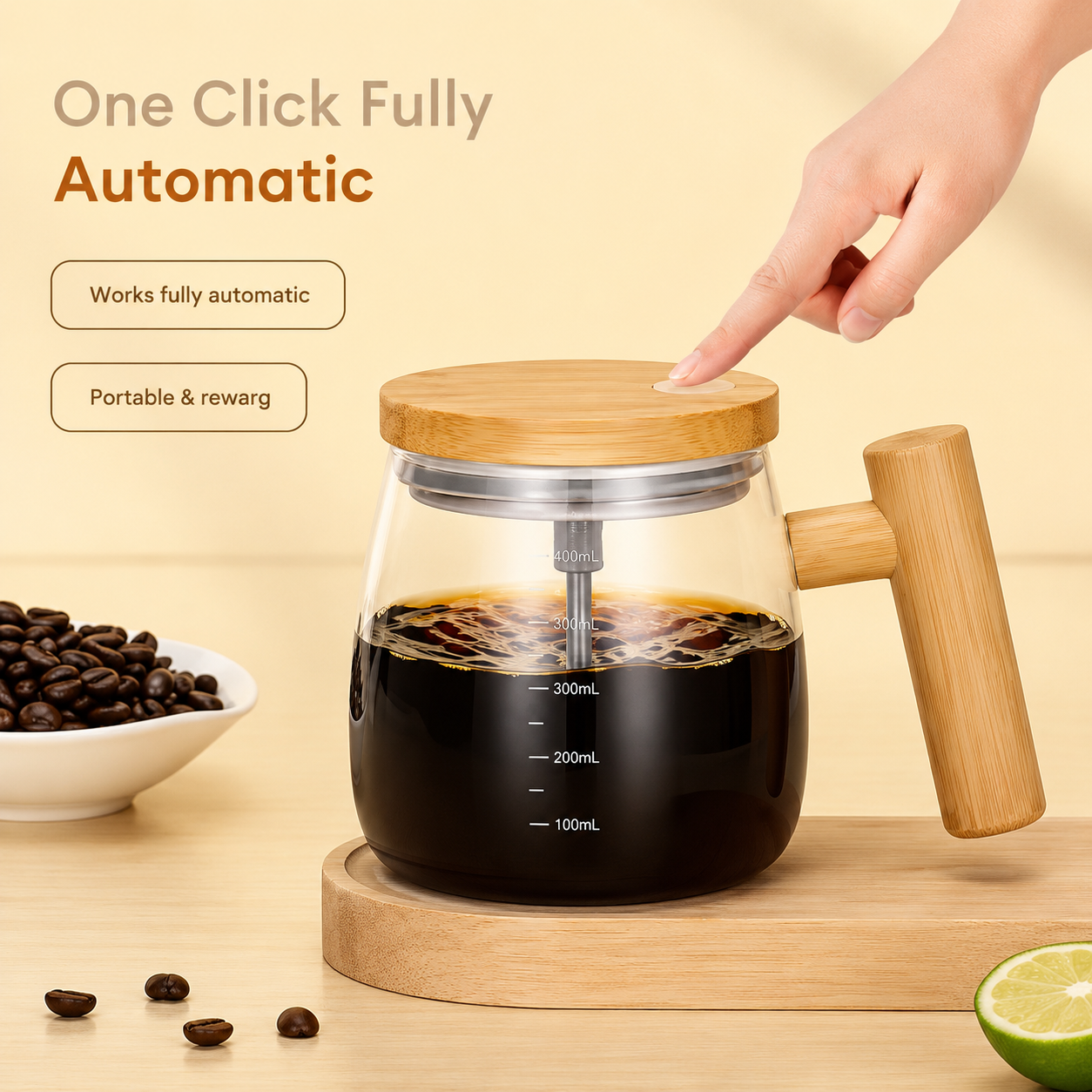 Self Stirring Coffee Mug Automatic Electric Mixing Cup for Coffee, Tea, Hot Chocolate & Protein Drinks