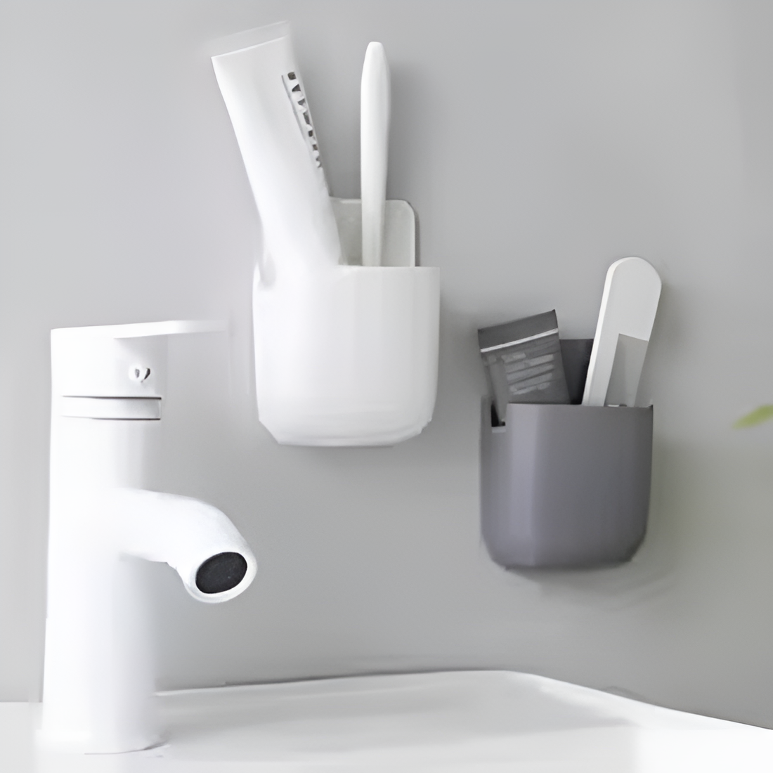 1 Pcs U Shape Wall Mounted Mobile And Remote Holder | Wall Mounted Storage Case for Remote, Toothbrush, Mobile Phone Plug Holder | Multifunctional Storage Holder (random color)