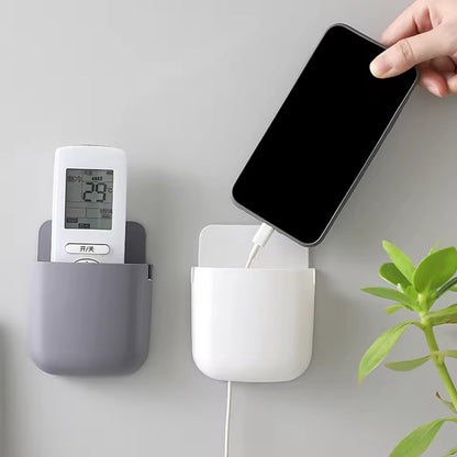 1 Pcs U Shape Wall Mounted Mobile And Remote Holder | Wall Mounted Storage Case for Remote, Toothbrush, Mobile Phone Plug Holder | Multifunctional Storage Holder (random color)