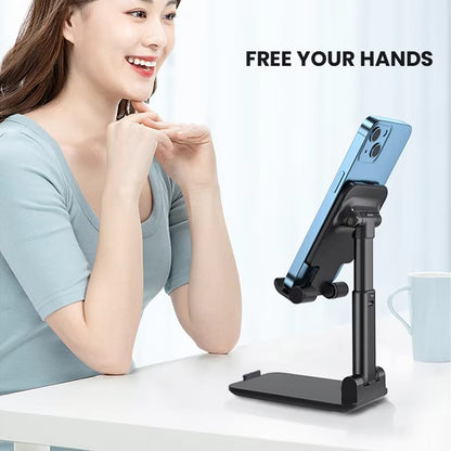 Adjustable Desktop Phone Holder Stand – Universal Mobile Stand with Angle & Height Adjustment Foldable Anti Slip Cell Phone Holder for All Smartphones