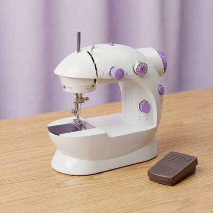 Mini Portable Sewing Machine with Dual Speed & LED Light | Electric Household Sewing Machine for Beginners, DIY Crafts & Home Repair