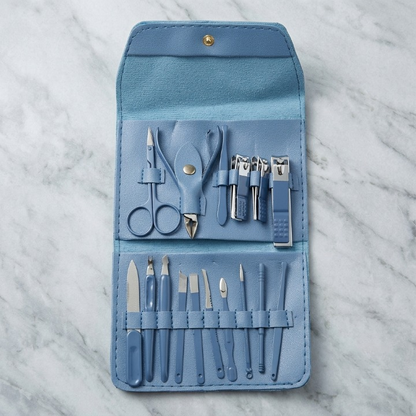 16pcs Professional Nail Clippers and Cuticle Nippers Set with Travel Case Manicure Set Pedicure Sets Nail Clippers