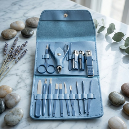 16pcs Professional Nail Clippers and Cuticle Nippers Set with Travel Case Manicure Set Pedicure Sets Nail Clippers