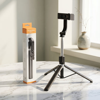4-in-1 Bluetooth Selfie Stick Tripod with LED Fill Light & Wireless Remote | Extendable Phone Holder for iPhone & Android