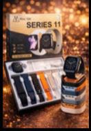 7 in 1 Ultra Smart Watch Series 11 with Bluetooth Calling & Wireless Earbuds Fitness Tracker, Heart Rate Monitor, HD Touchscreen Smartwatch