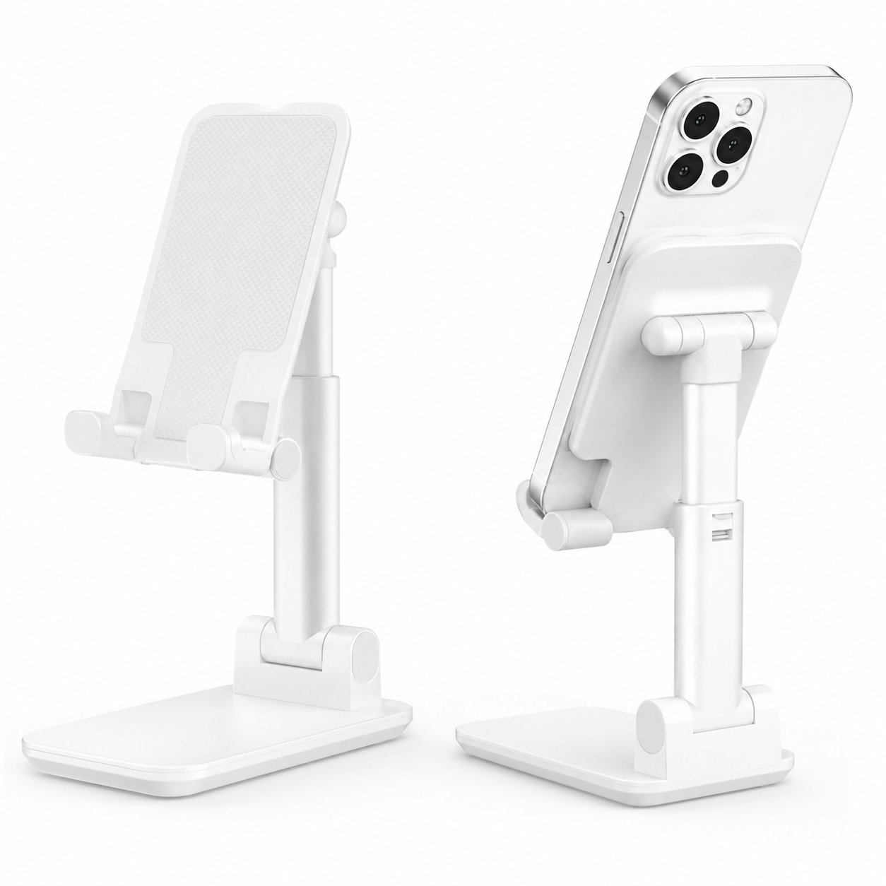 Adjustable Desktop Phone Holder Stand – Universal Mobile Stand with Angle & Height Adjustment Foldable Anti Slip Cell Phone Holder for All Smartphones