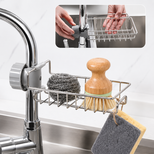 Stainless Steel Adjusting Multifunctional Kitchen Faucet Sponge Holder Durable And Convenient Storage Solution For Everyday Use
