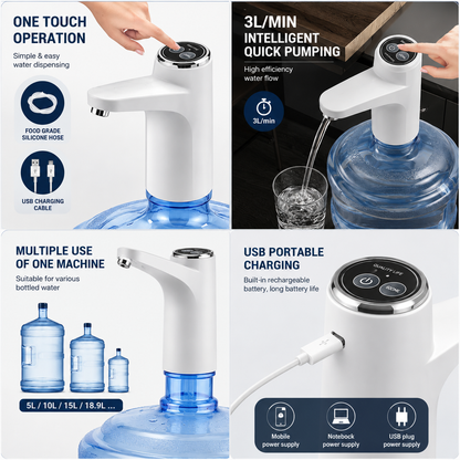 Mclassic MD-03 Touch Intelligent Electric Water Pump – Rechargeable Automatic Dispenser For Bottled Water With One-Touch Operation (Random Color)