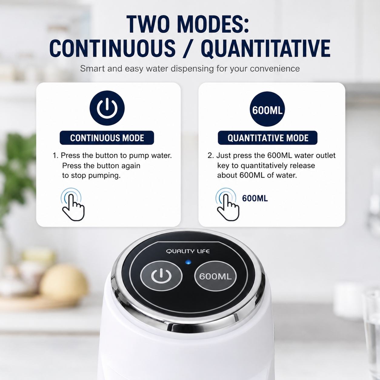 Mclassic MD-03 Touch Intelligent Electric Water Pump – Rechargeable Automatic Dispenser For Bottled Water With One-Touch Operation (Random Color)