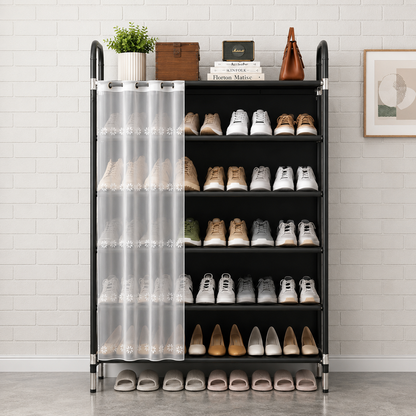 6 Layer Dustproof Indoor Shoe Rack - Home Accessory Designed For Footwear Storage And Organization Routine