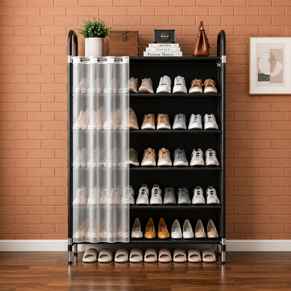 6 Layer Dustproof Indoor Shoe Rack - Home Accessory Designed For Footwear Storage And Organization Routine
