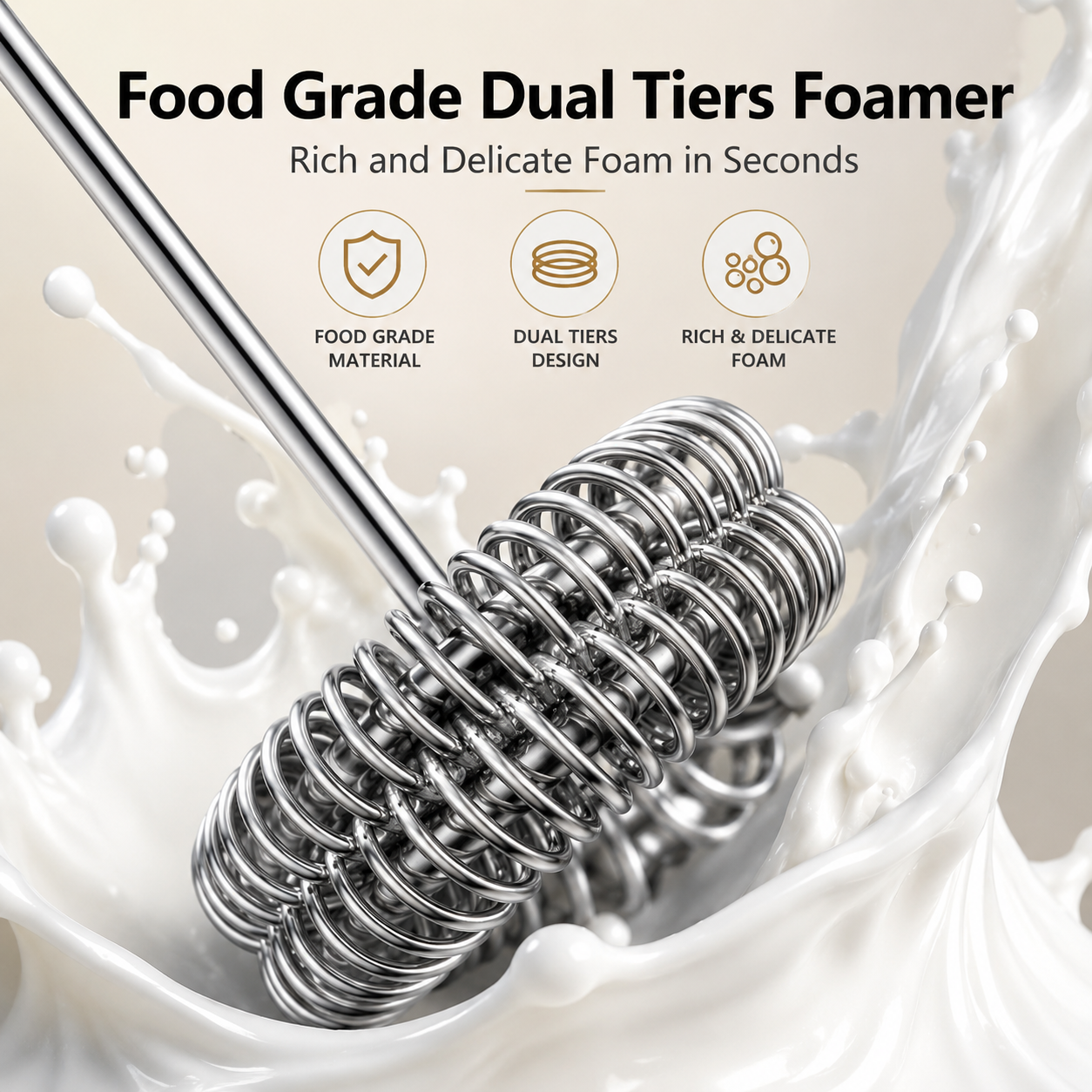 Wireless USB Milk Frother Handheld Electric Coffee Mixer Foam Maker for Cappuccino, Latte & Hot Chocolate