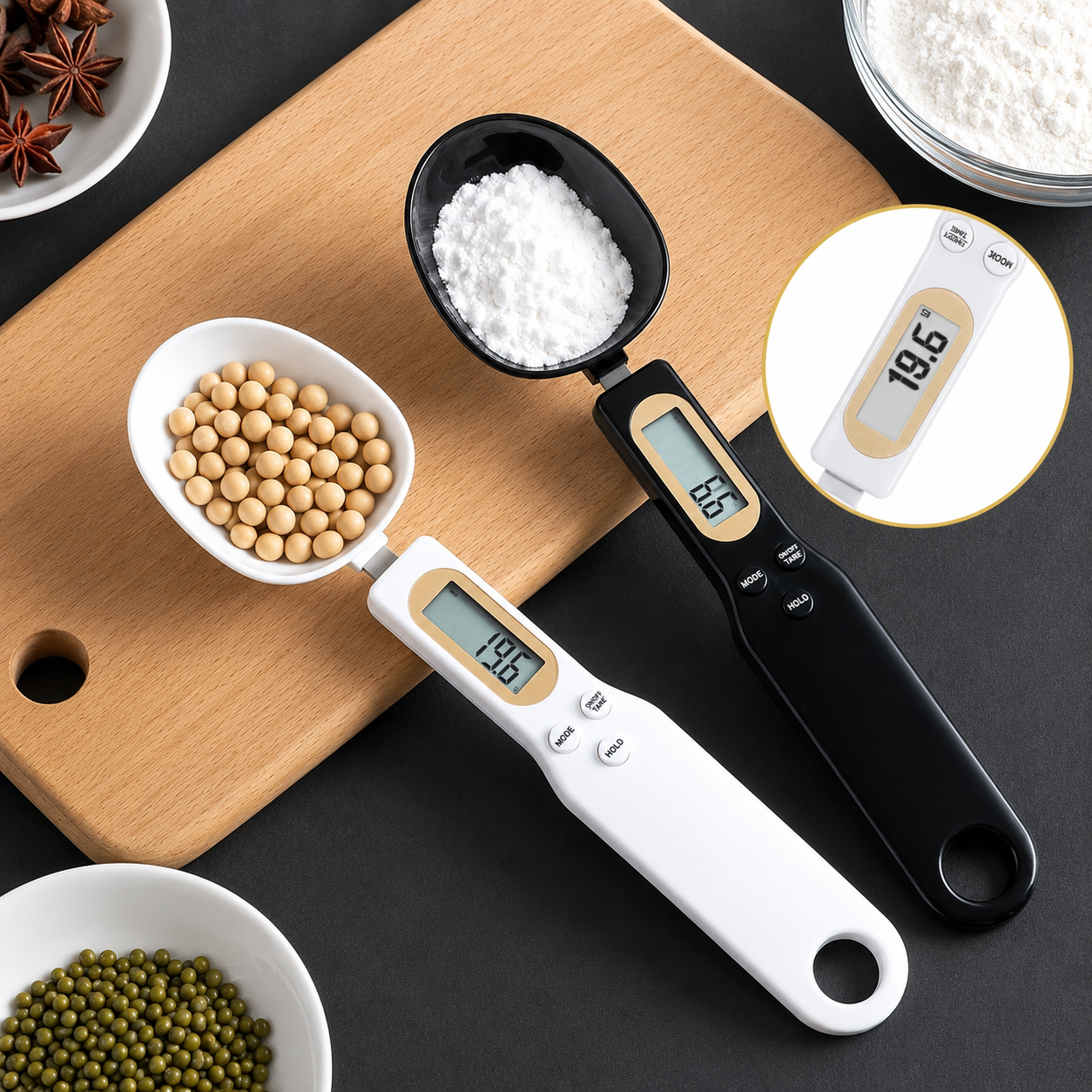 Digital Measuring Spoon Scale High Precision Electronic Kitchen Food Scale 500g/0.1g for Cooking, Baking & Coffee