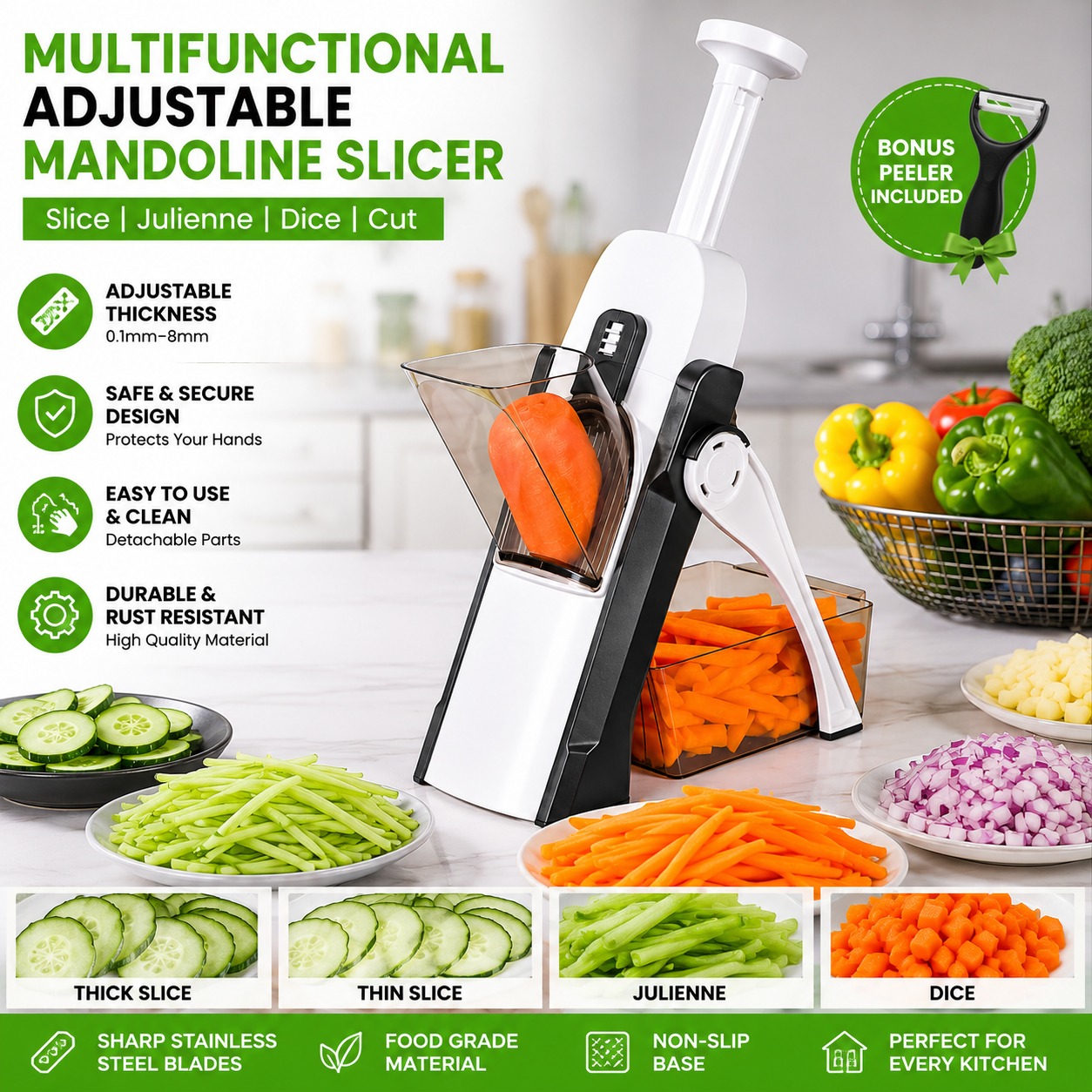 Manual Slicer Multifunction Adjustable Vegetable Food Household Chopper And Potato Grinder Veggie Chopper Kitchen Tools