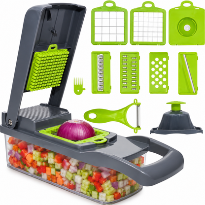 16 in 1 Multifunction Vegetable Cutter & Mandoline Slicer  Food Chopper, Onion Dicer, Grater & Kitchen Vegetable Slicer Set