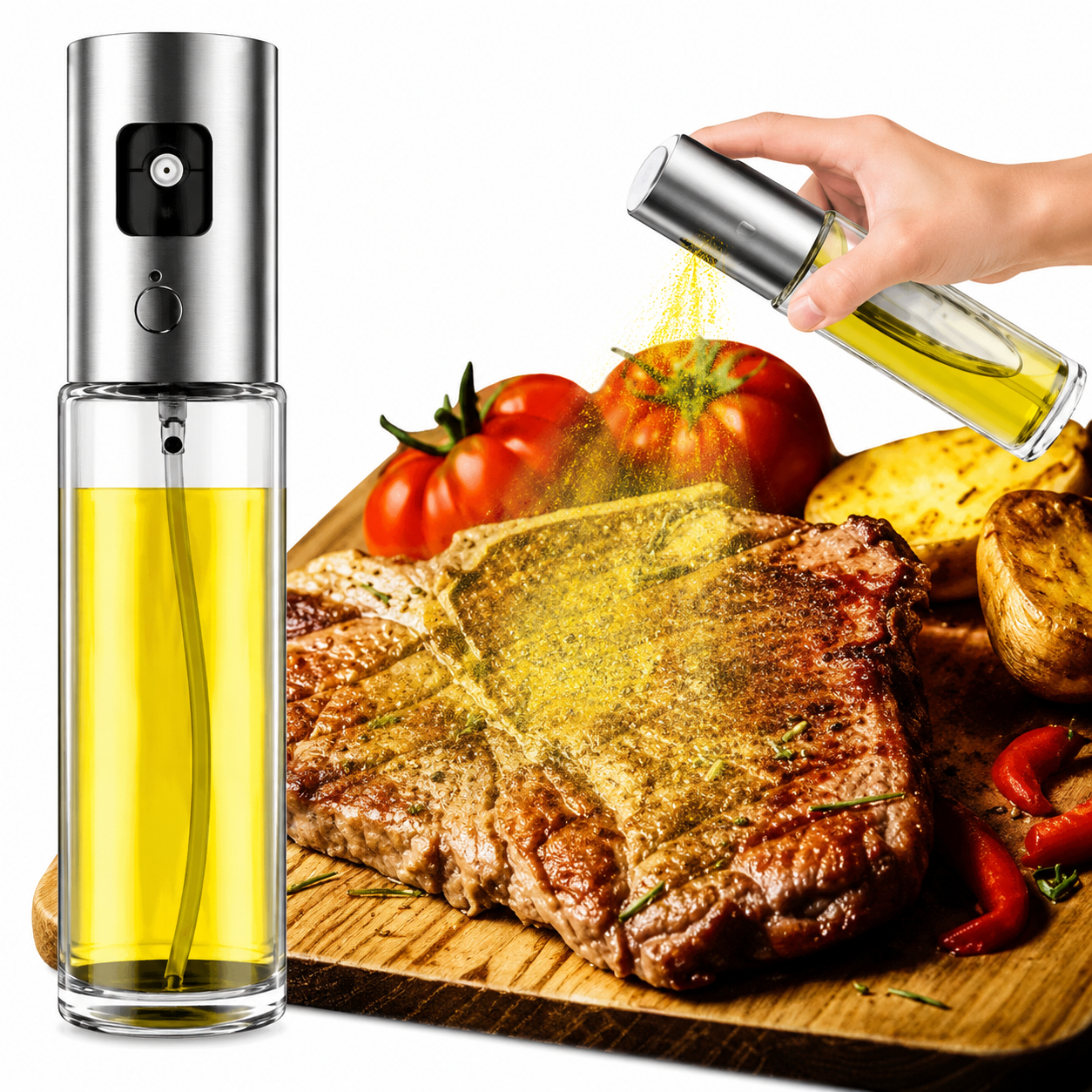 100ml Oil Spray Bottle Refillable Olive Oil Sprayer for Cooking, Air Fryer, BBQ, Salad & Kitchen Use