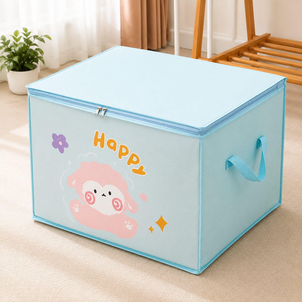 Cartoon Quilt Storage Bag – Large Capacity Clothes, Blanket & Toy Organizer with Handle