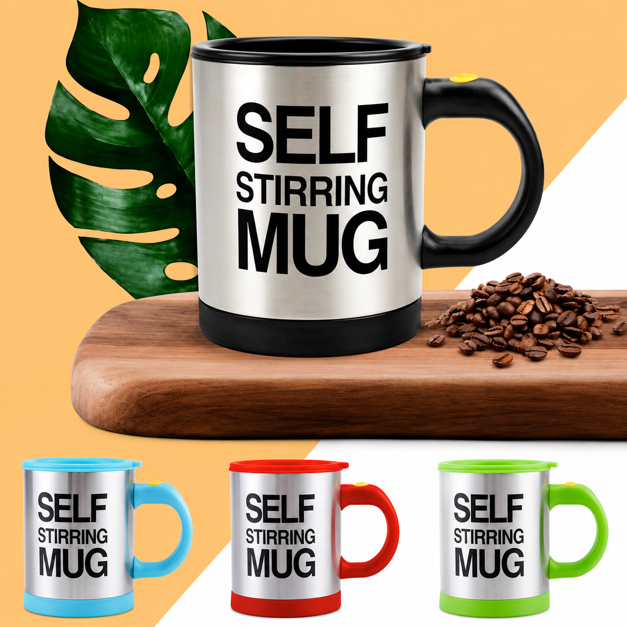 Self Stirring Coffee Mug Automatic Electric Mixing Cup for Coffee, Tea, Hot Chocolate & Protein Drinks