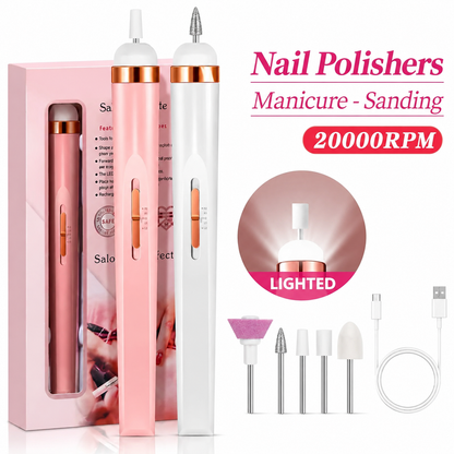 Electric Nail File Set Rechargeable Cordless Manicure Kit Portable Nail Grinding Polisher Nail Kit Care Tools