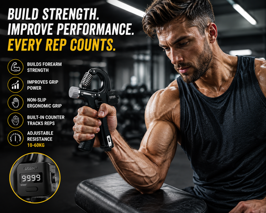 Professional Counter Hand Gripper Adjustable Resistance 10-60KG Digital Grip Strength Trainer for Forearm, Wrist & Finger Exercise