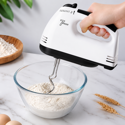 7 Speed Electric Hand Mixer Portable Kitchen Egg Beater, Dough Mixer & Baking Whisk for Cakes, Cream & Batter