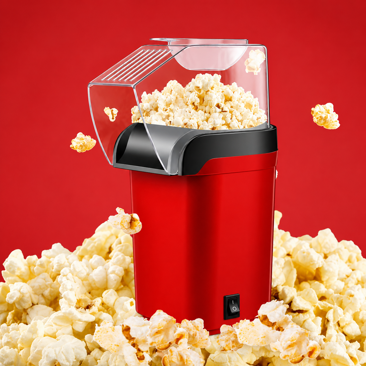 Hot Air Popcorn Maker Machine  Electric Oil Free Popcorn Popper for Home, Quick & Healthy Snack Maker