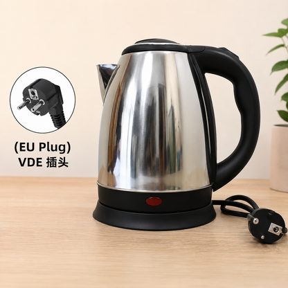 stainless steel electric kettle Silver gray Base Separation Desion Rust resistant Durable for Home Office During Travel