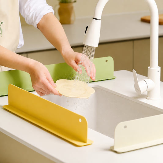 1pcs Silicone Kitchen Sink Water Splash Guard Washing Basin Anti-splash Stopper Waterproof Splatter Screen Bar Anti-water Board