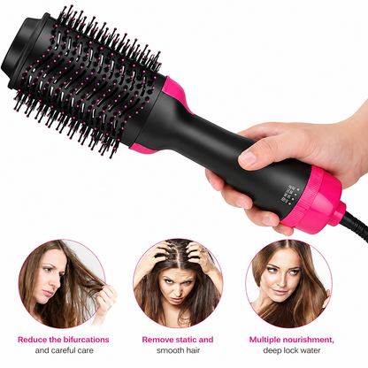 Hair Dryer Brush 3-in-1 Hot Air Brush Hair Styling Machine Brush for Women Fast Drying Styling Straightening Curling