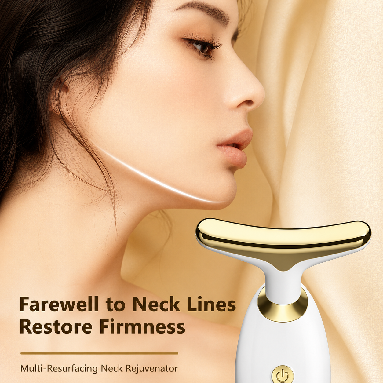 LED Photon Therapy Neck & Face Massager EMS Skin Tightening Device for Face Lifting, Wrinkle Reduction & Anti-Aging Skincare