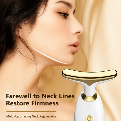 LED Photon Therapy Neck & Face Massager EMS Skin Tightening Device for Face Lifting, Wrinkle Reduction & Anti-Aging Skincare