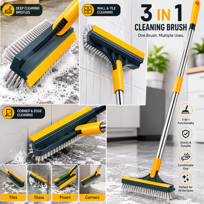 2 in 1 Floor Cleaning Brush Bathroom Tile Windows Floor Cleaning Brush with 120° Rotatable Head - Multipurpose Bathroom Floor Cleaning Brush - Floor Brush Scrubber - Without Box | Floor Cleaning Brush