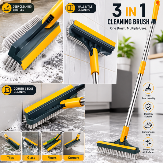 2 in 1 Floor Cleaning Brush Bathroom Tile Windows Floor Cleaning Brush with 120° Rotatable Head - Multipurpose Bathroom Floor Cleaning Brush - Floor Brush Scrubber - Without Box | Floor Cleaning Brush
