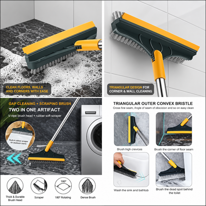2 in 1 Floor Cleaning Brush Bathroom Tile Windows Floor Cleaning Brush with 120° Rotatable Head - Multipurpose Bathroom Floor Cleaning Brush - Floor Brush Scrubber - Without Box | Floor Cleaning Brush