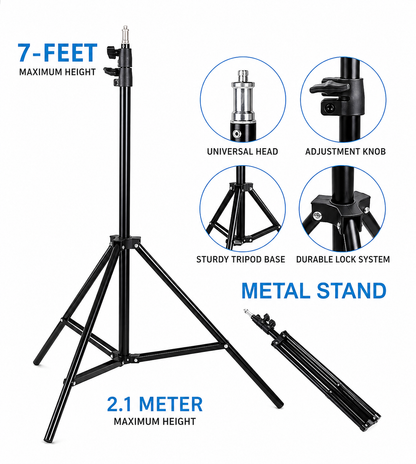 26CM LED Ring Light with Phone Holder & 7Ft Adjustable Tripod Stand | Dimmable Ring Light for Video Shooting, Photography, Live Streaming, Makeup & TikTok
