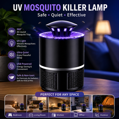 USB Rechargeable UV Mosquito Killer Lamp LED Night Light Indoor Insect Trap for Bedroom, Home & Office