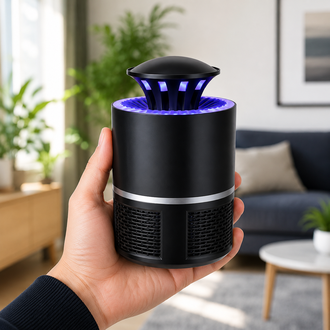 USB Rechargeable UV Mosquito Killer Lamp LED Night Light Indoor Insect Trap for Bedroom, Home & Office