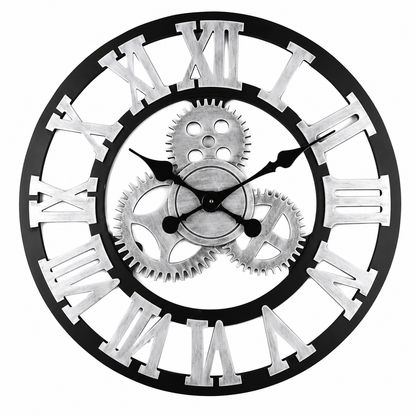 Luxury Silver Roman Wall Clock Modern Decorative Wall Clock for Living Room, Bedroom & Office