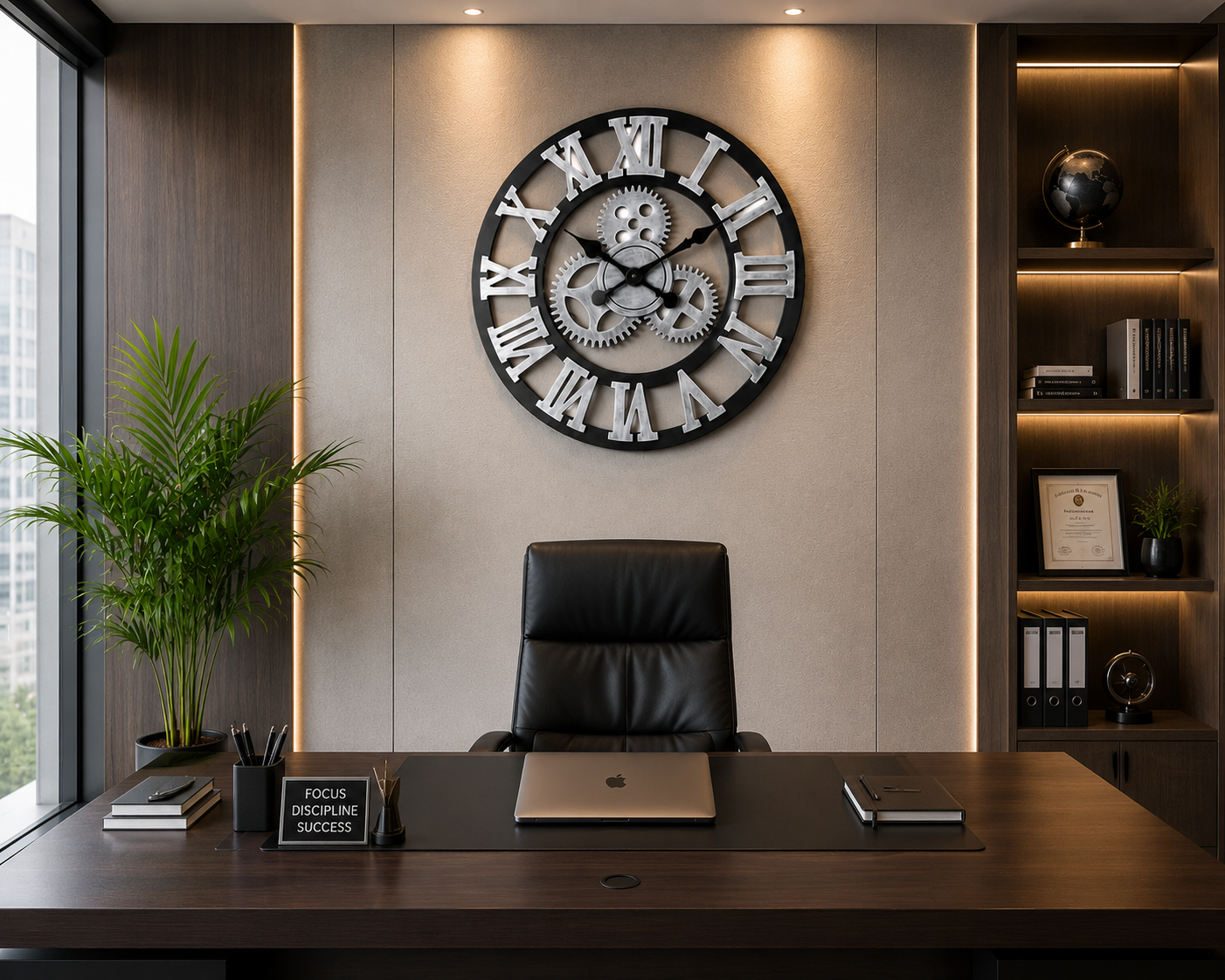 Luxury Silver Roman Wall Clock Modern Decorative Wall Clock for Living Room, Bedroom & Office