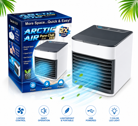 Air Cooler Pro Portable Personal Air Conditioner USB Mini Evaporative Cooler Fan for Home, Office & Bedroom
