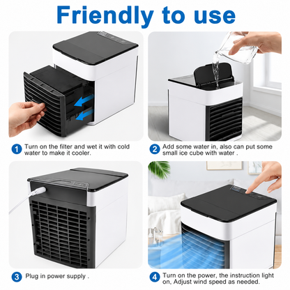 Air Cooler Pro Portable Personal Air Conditioner USB Mini Evaporative Cooler Fan for Home, Office & Bedroom