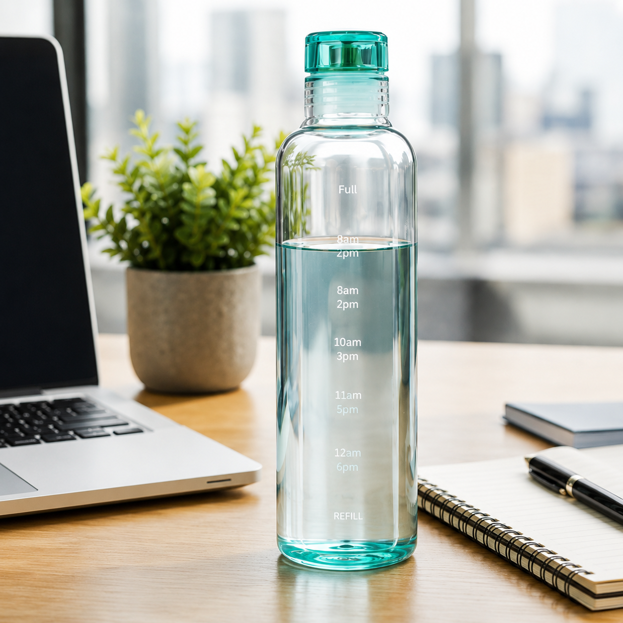 500ml Motivational Water Bottle with Time Markers Transparent Leakproof Fitness & Daily Hydration Bottle