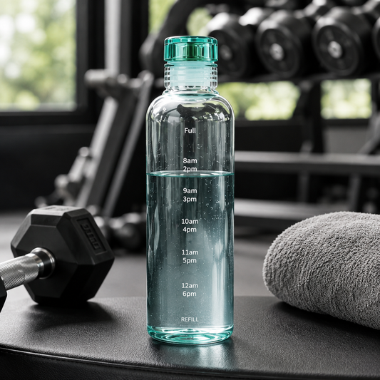 500ml Motivational Water Bottle with Time Markers Transparent Leakproof Fitness & Daily Hydration Bottle