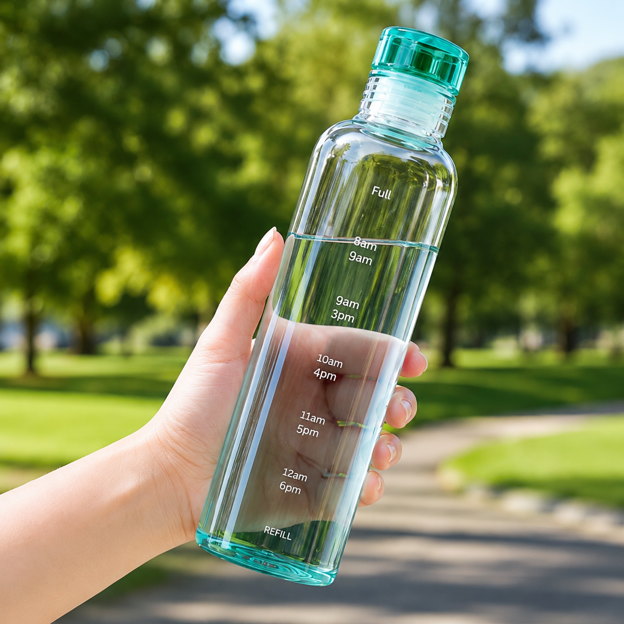 500ml Motivational Water Bottle with Time Markers Transparent Leakproof Fitness & Daily Hydration Bottle