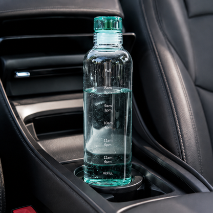 500ml Motivational Water Bottle with Time Markers Transparent Leakproof Fitness & Daily Hydration Bottle