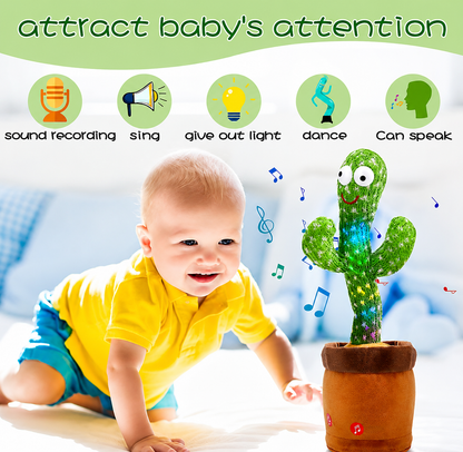 Cactus Plush Funny Electronic Shaking Cactus Singing Dancing Cactus Twisting Cactus Cute Plush Toy Education Toy Plush Toy with Songs For Home Decoration And Children Playing Birthday Gift Kids Toy Record Talk Stuffed Toy Cactus Doll With Music