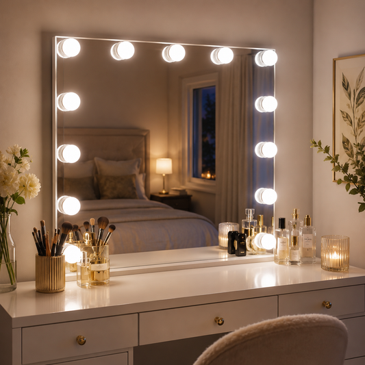 3 Color Modes Vanity Lights with 10 LED Bulbs Hollywood Style Dimmable Makeup Mirror Lights, USB Powered Bathroom & Dressing Table Lighting Kit