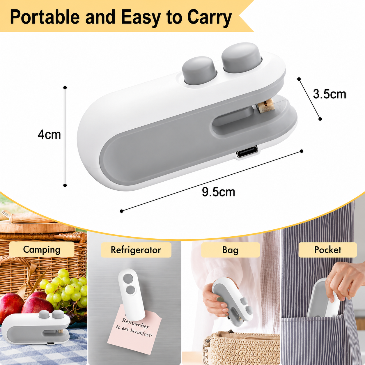 Mini Heat Bag Sealing Machine Plastic Bag Sealer Portable Thermal Plastic Bag Sealants Handheld Plastic Bags Sealing Machine