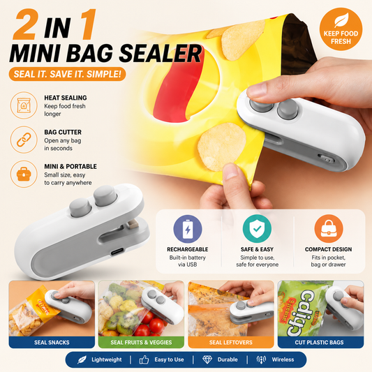 Mini Heat Bag Sealing Machine Plastic Bag Sealer Portable Thermal Plastic Bag Sealants Handheld Plastic Bags Sealing Machine